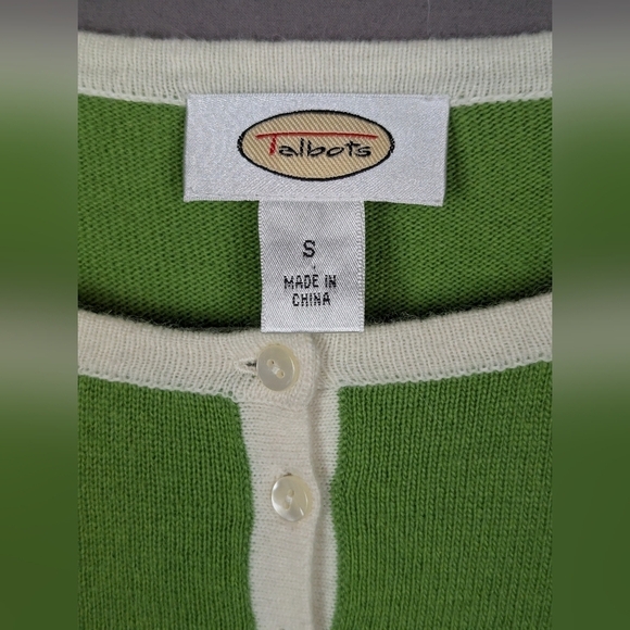 Talbot's size small lime green sweater - Picture 3 of 10